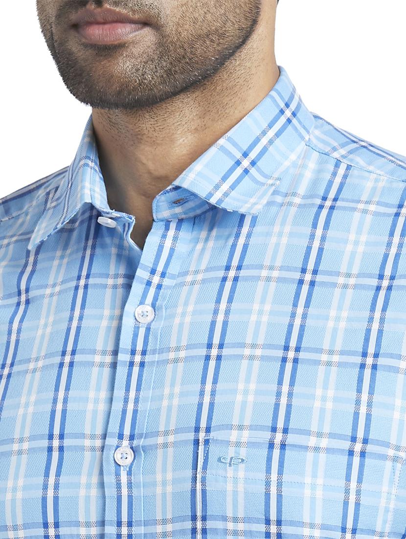 blue checkered casual shirt - 17767040 - Zoom Image - 5