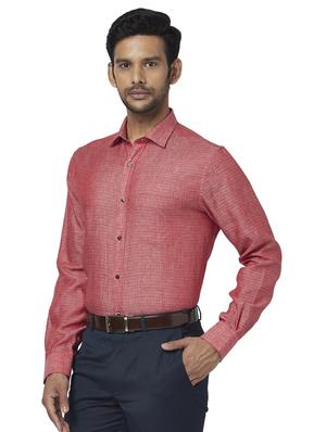 red striped linen formal shirt - 17767043 - Standard Image - 2