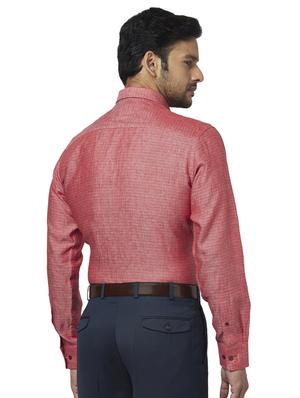 red striped linen formal shirt - 17767043 - Standard Image - 3