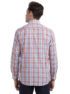 orange checkered casual shirt - 17767049 - Standard Image - 3