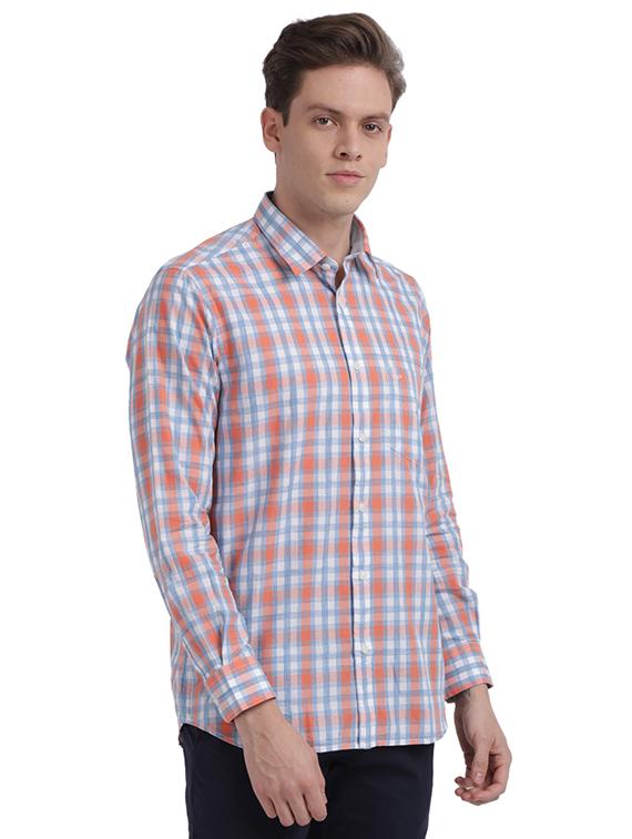 orange checkered casual shirt - 17767049 - Zoom Image - 2
