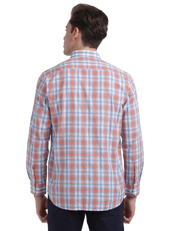 orange checkered casual shirt - 17767049 - Zoom Image - 3