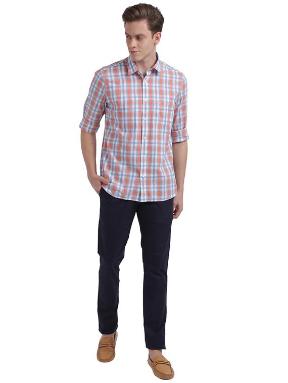 orange checkered casual shirt - 17767049 - Zoom Image - 4