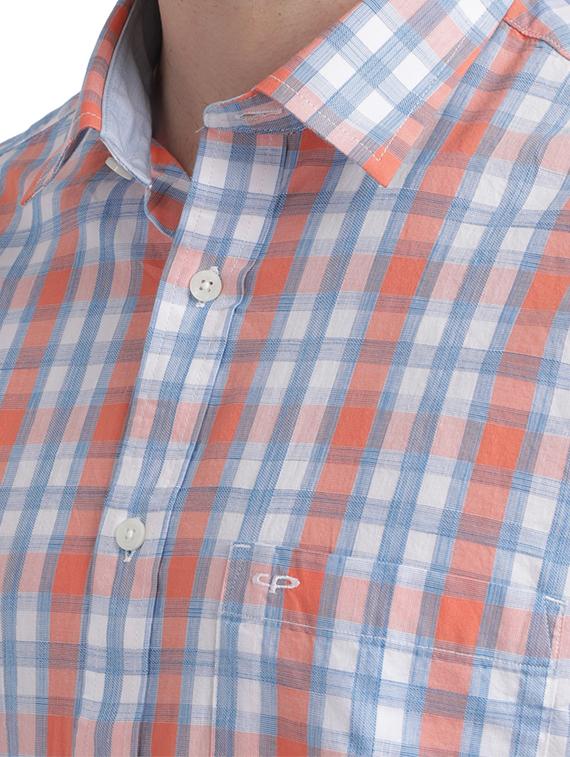 orange checkered casual shirt - 17767049 - Zoom Image - 5