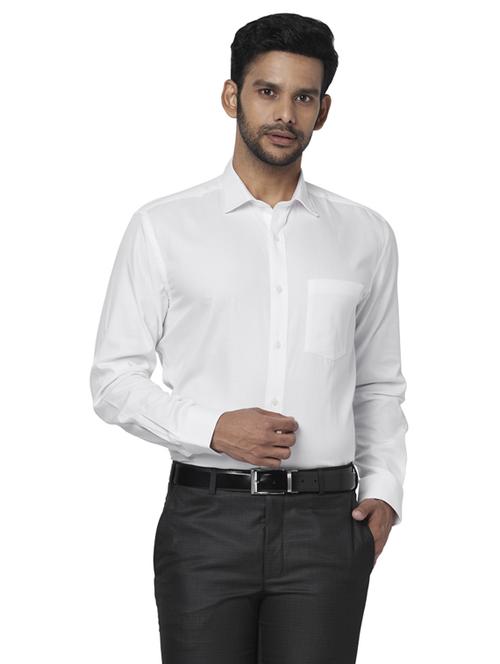 white solid formal shirt - 17767055 - Standard Image - 1