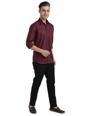 maroon checkered casual shirt - 17767070 - Standard Image - 4
