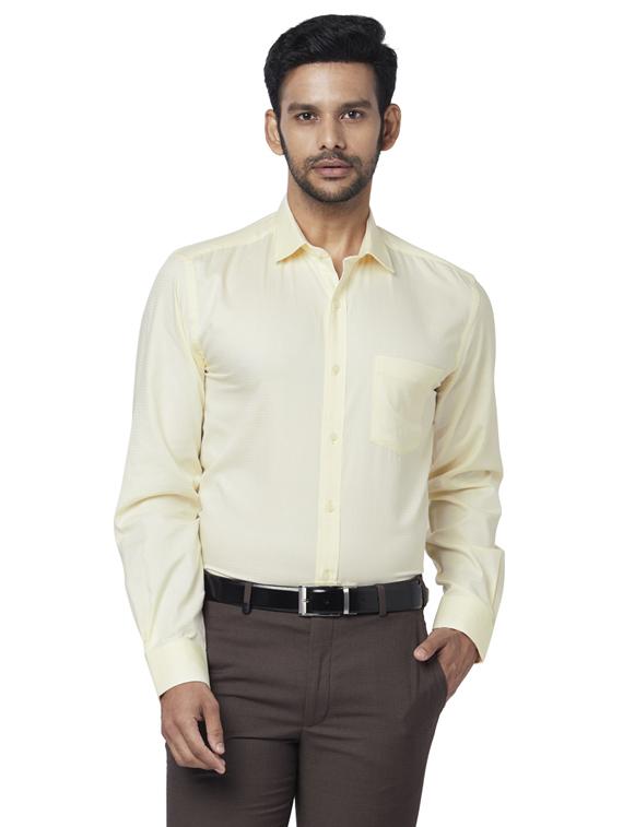 yellow self design formal shirt - 17767084 - Zoom Image - 1