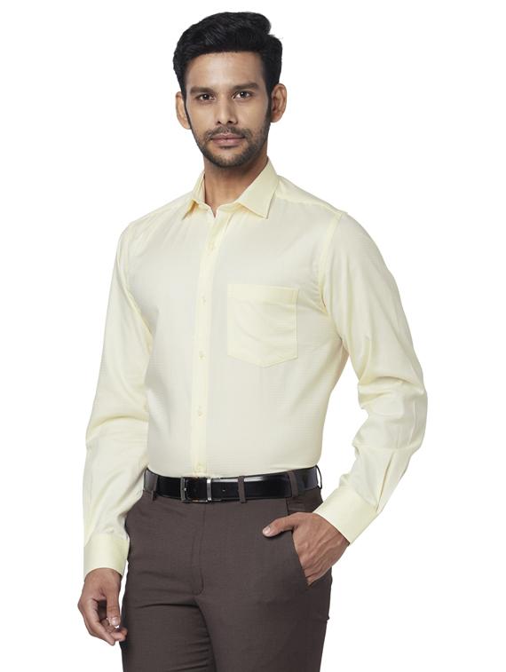 yellow self design formal shirt - 17767084 - Zoom Image - 2