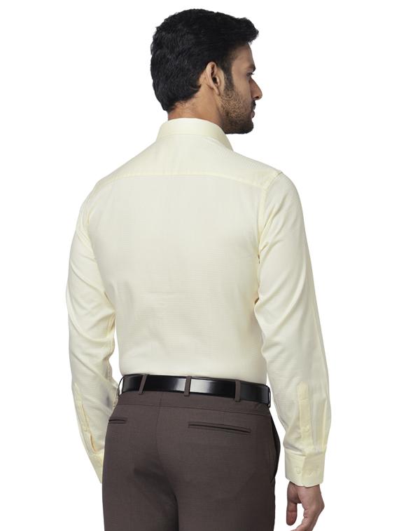 yellow self design formal shirt - 17767084 - Zoom Image - 3