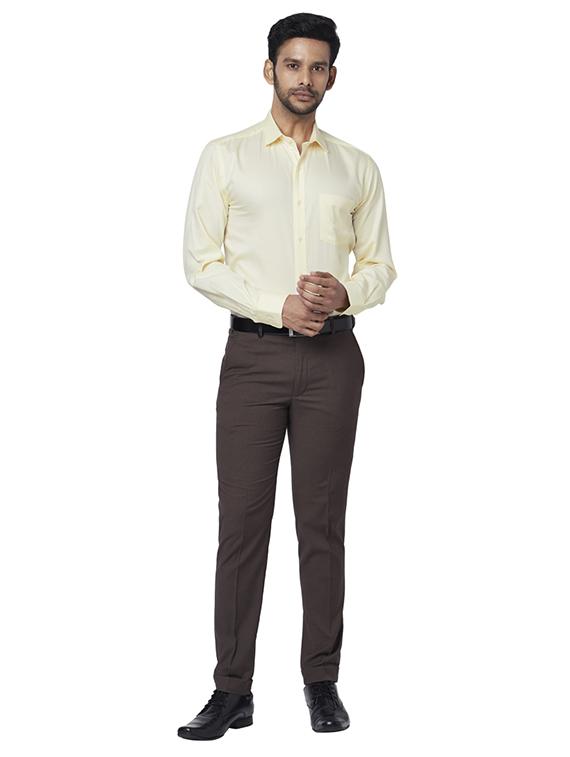 yellow self design formal shirt - 17767084 - Zoom Image - 4