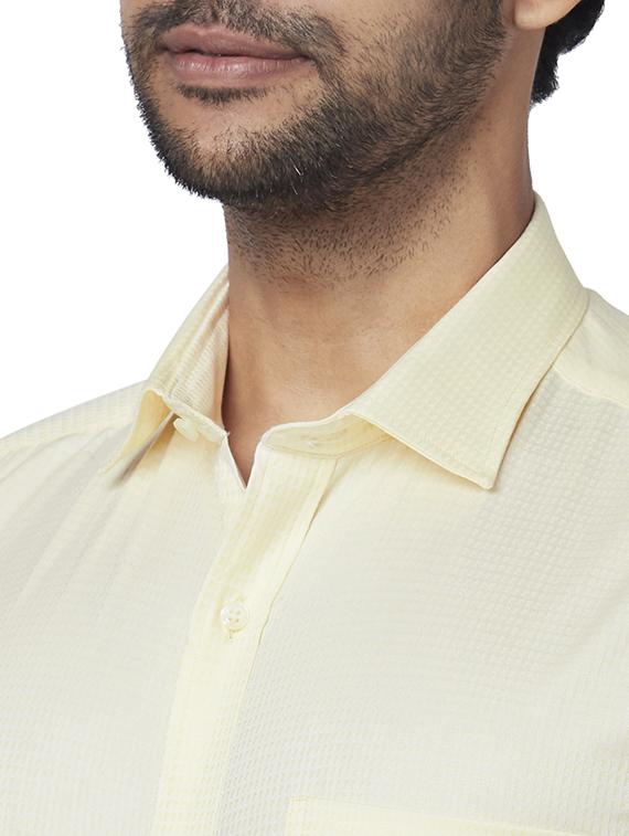 yellow self design formal shirt - 17767084 - Zoom Image - 5