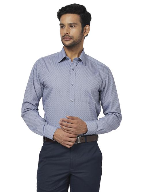 grey self design formal shirt - 17767091 - Standard Image - 1