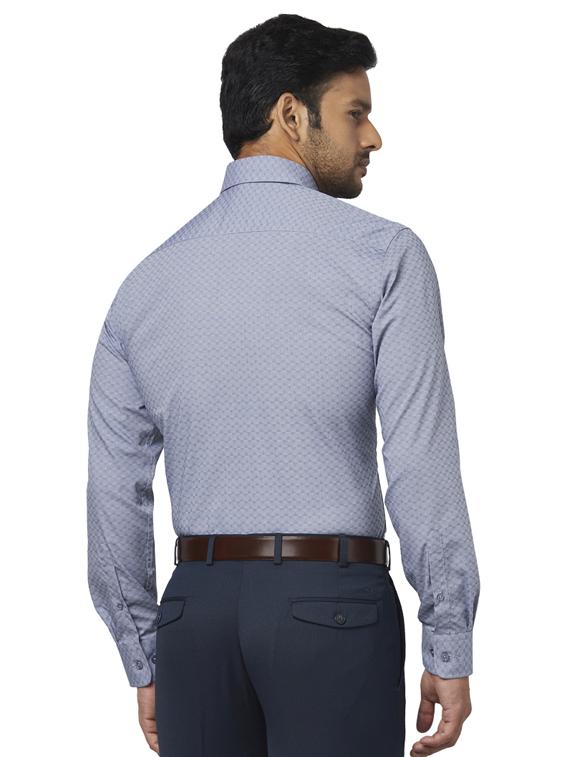 grey self design formal shirt - 17767091 - Zoom Image - 3