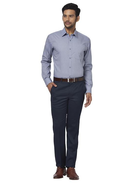 grey self design formal shirt - 17767091 - Zoom Image - 4