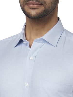 blue solid formal shirt - 17767096 - Standard Image - 5