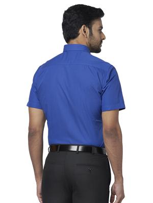 blue solid formal shirt - 17767126 - Standard Image - 3