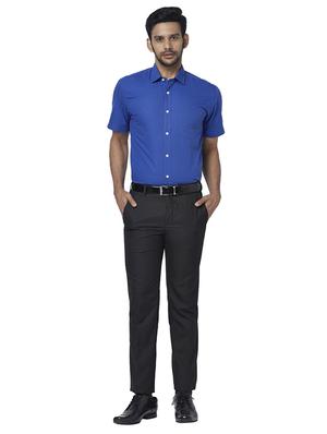blue solid formal shirt - 17767126 - Standard Image - 4