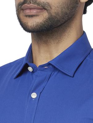 blue solid formal shirt - 17767126 - Standard Image - 5