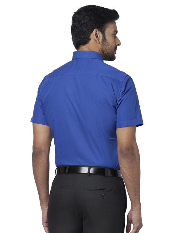 blue solid formal shirt - 17767126 - Zoom Image - 3