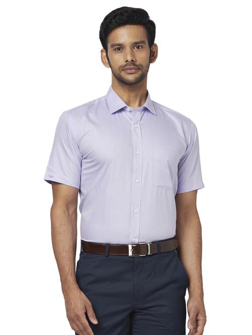 blue self design formal shirt - 17767140 - Standard Image - 1