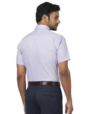 blue self design formal shirt - 17767140 - Standard Image - 3