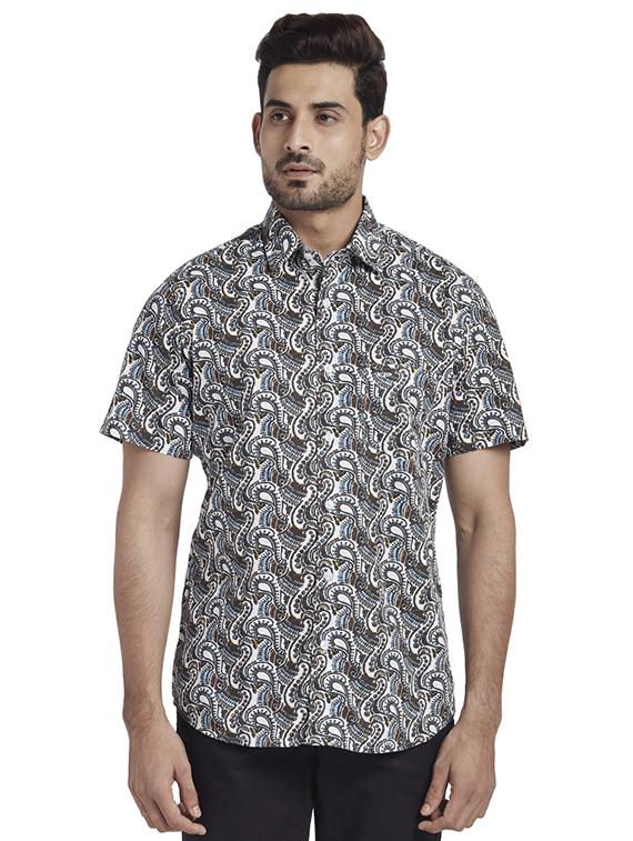 brown printed casual shirt - 17767145 - Zoom Image - 1