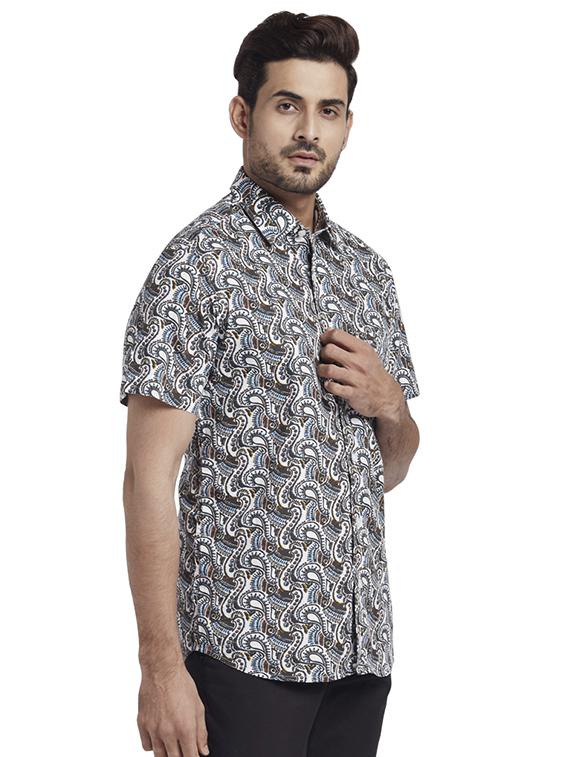 brown printed casual shirt - 17767145 - Zoom Image - 2