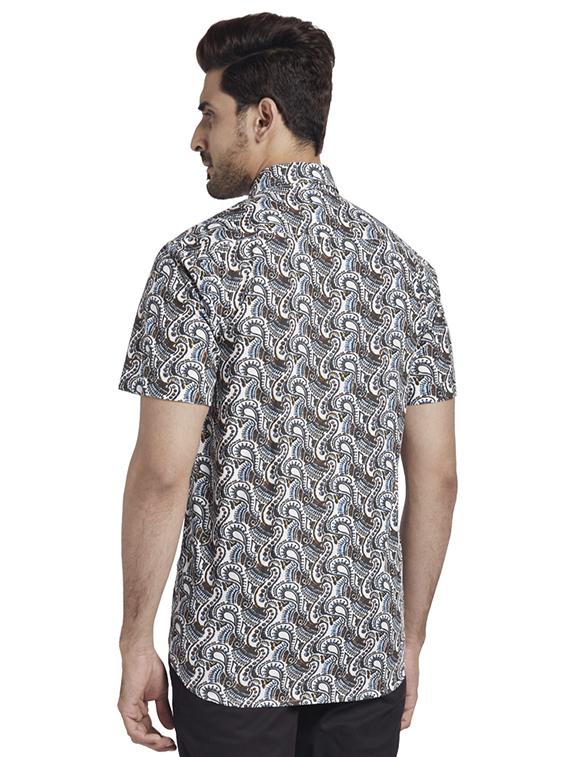 brown printed casual shirt - 17767145 - Zoom Image - 3