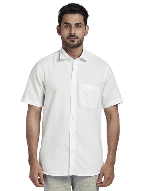 white solid casual shirt - 17767150 - Standard Image - 1