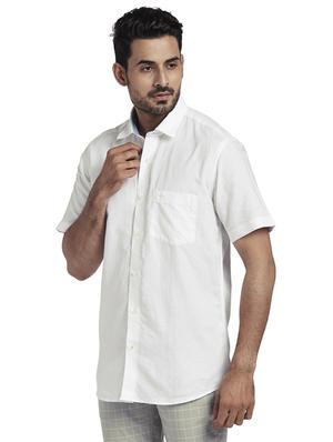 white solid casual shirt - 17767150 - Standard Image - 2