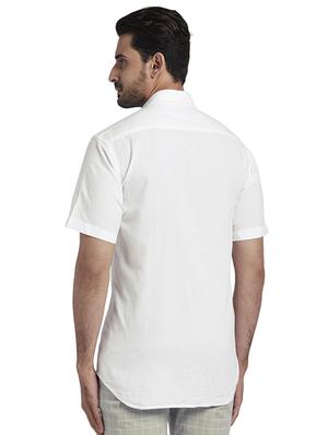 white solid casual shirt - 17767150 - Standard Image - 3