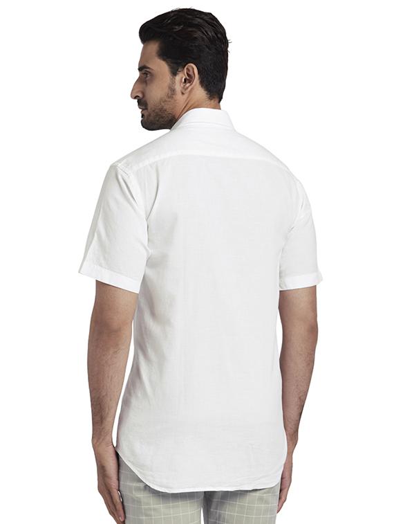 white solid casual shirt - 17767150 - Zoom Image - 3