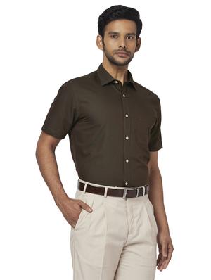 olive green solid formal shirt - 17767151 - Standard Image - 2