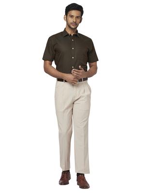 olive green solid formal shirt - 17767151 - Standard Image - 4