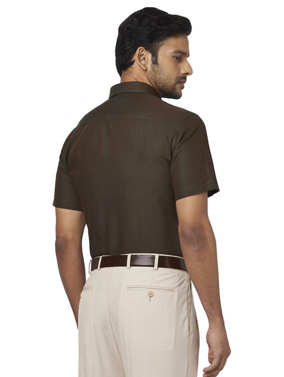 olive green solid formal shirt - 17767151 - Zoom Image - 3