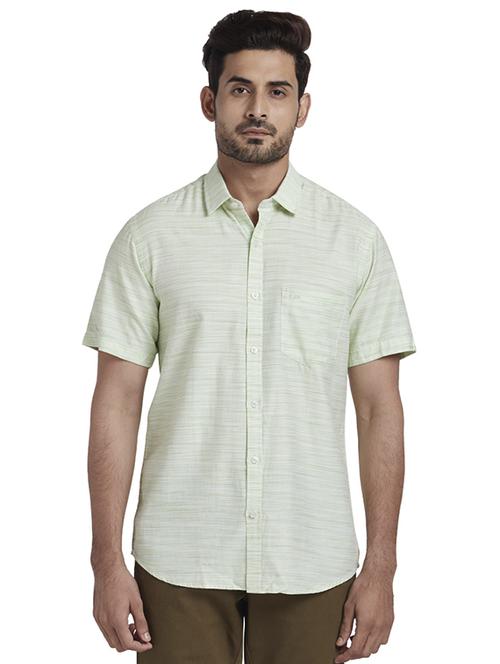 green solid casual shirt - 17767157 - Standard Image - 1