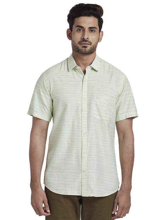 green solid casual shirt - 17767157 - Zoom Image - 1
