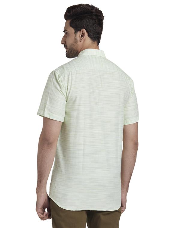 green solid casual shirt - 17767157 - Zoom Image - 3