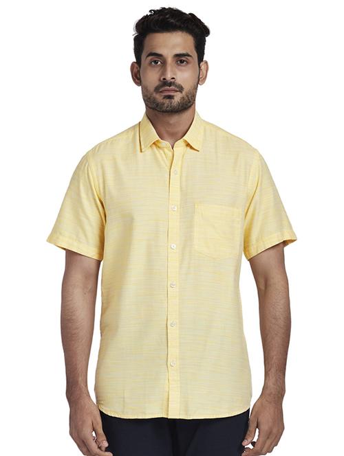 yellow solid casual shirt - 17767159 - Standard Image - 1