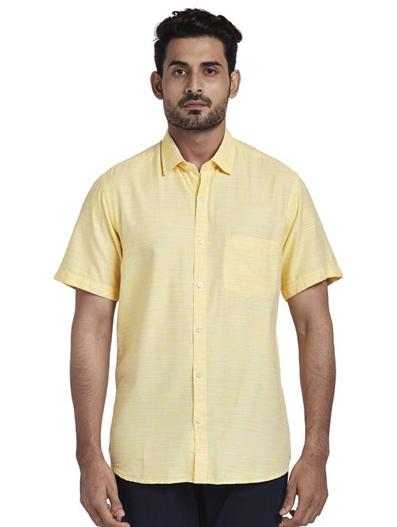 yellow solid casual shirt - 17767159 - Zoom Image - 1