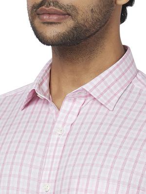 pink checkered formal shirt - 17767160 - Standard Image - 5