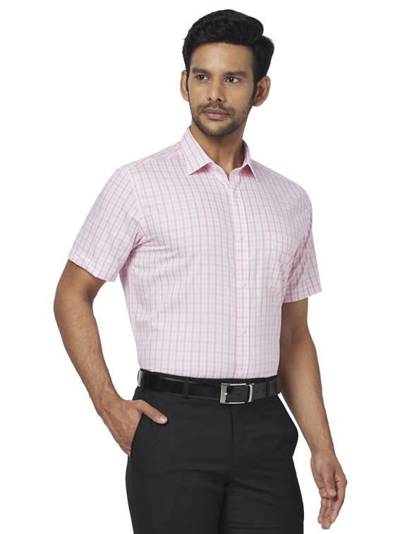 pink checkered formal shirt - 17767160 - Zoom Image - 2
