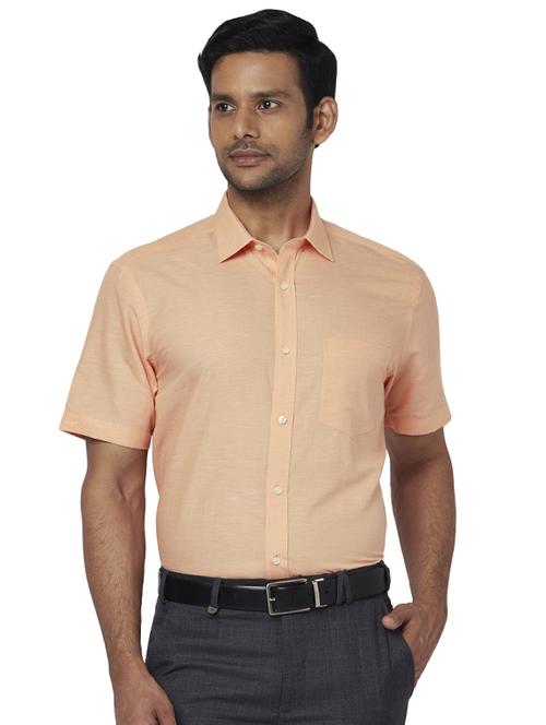 orange solid formal shirt - 17767183 - Standard Image - 1
