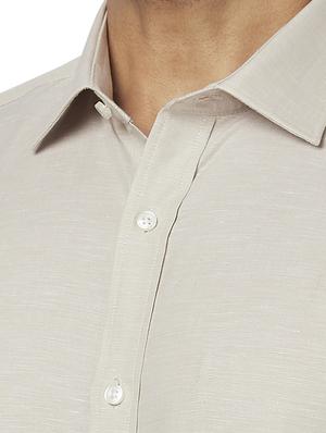 beige solid formal shirt - 17767185 - Standard Image - 5