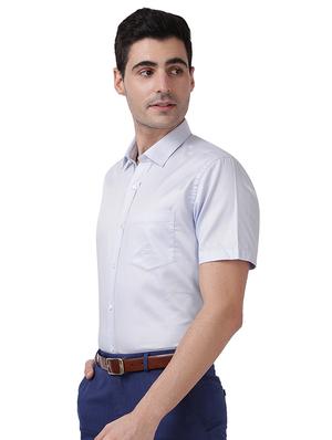blue self design formal shirt - 17767186 - Standard Image - 2