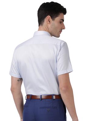 blue self design formal shirt - 17767186 - Standard Image - 3