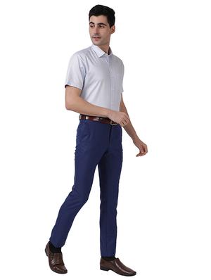 blue self design formal shirt - 17767186 - Standard Image - 4