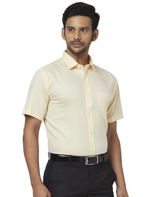 yellow self design formal shirt - 17767190 - Standard Image - 2