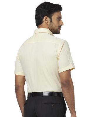 yellow self design formal shirt - 17767190 - Standard Image - 3