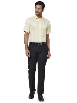 yellow self design formal shirt - 17767190 - Standard Image - 4